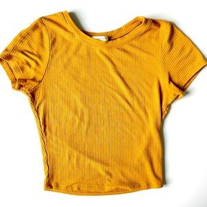 Yellow Ribbed Top